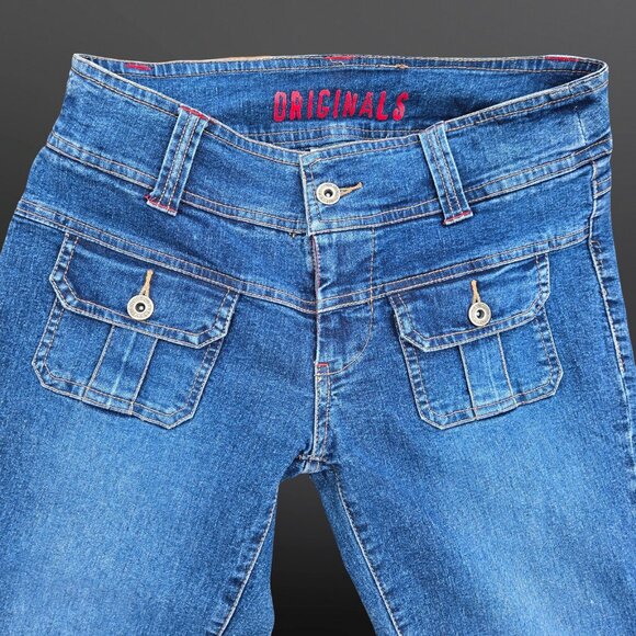 Y2K Capri Jeans Size 7 Low Rise Stretch Cropped Mcbling 2000s 725 Originals - Picture 3 of 4